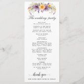 Rustic Earth Florals Wedding Programme Programmakaart (Achterkant)