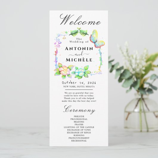 Rustic Earth Florals Wedding Programme Programmakaart (Staand voorkant)