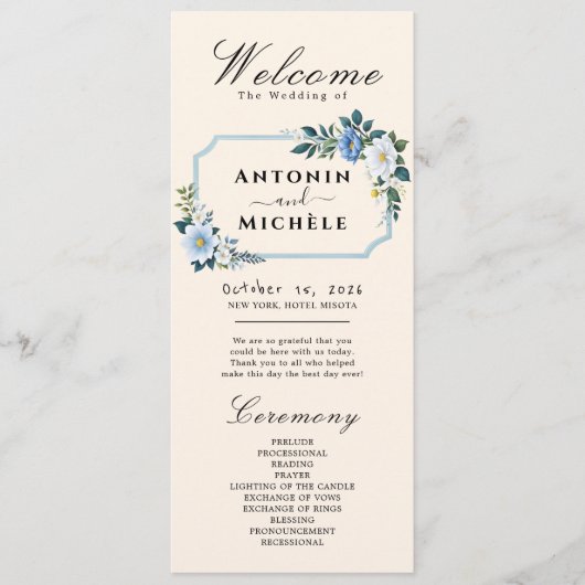 Rustic Earth Florals Wedding Programme Programmakaart (Voorkant)