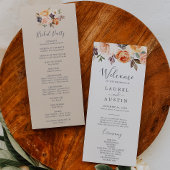 Rustic Earth Florals Wedding Programme Programmakaart