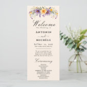Rustic Earth Florals Wedding Programme Programmakaart (Staand voorkant)