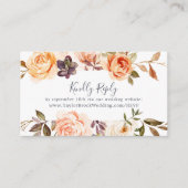 Rustic Earth Florals Wedding Website RSVP Informatiekaartje (Voorkant)