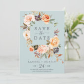 Rustic Earth | Munt sparen de Mededeling van de Da Save The Date (Staand voorkant)
