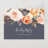 Rustic Earth | Paars menu Keuze RSVP-Briefkaart (Voorkant)