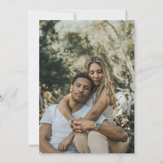 Rustic Earth-Tone Boho Floral Foto Kaart (Achterkant)