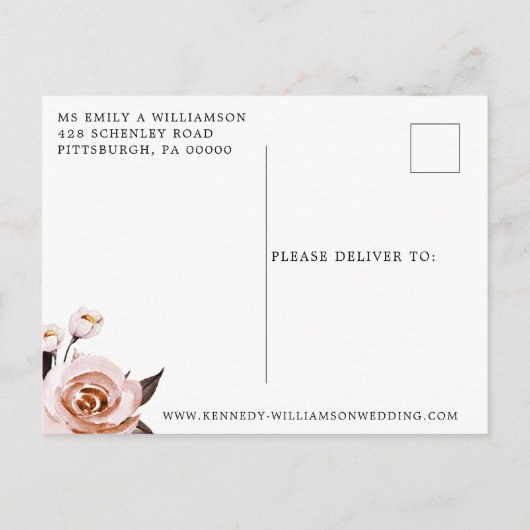 Rustic Earth-tone Boho Floral Vrijgezellenfeest Uitnodiging Briefkaart (Achterkant)