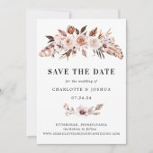 Rustic Earth-tone Boho Photo Save the Date Kaart (Voorkant)
