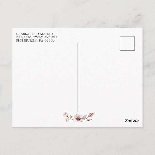 Rustic Earth-tone Boho Save the Date Invitation Briefkaart (Achterkant)