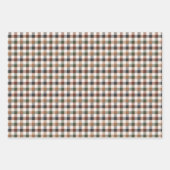 Rustic Earth Tone Checkered Plaid Inpakpapier Vel (Voorkant 3)