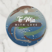 Rustic Earth Tone Groen, Bruin & Beige Brushstroke Bedankjes Labels (Voorkant)