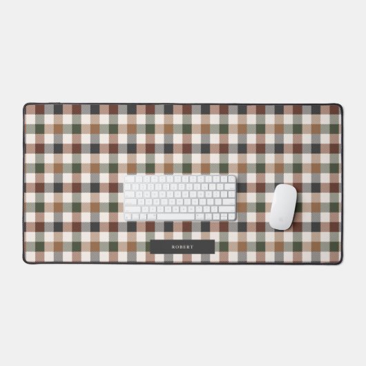 Rustic Earth Tone Plaid Pattern Bureaumat (Keyboard & Muis)