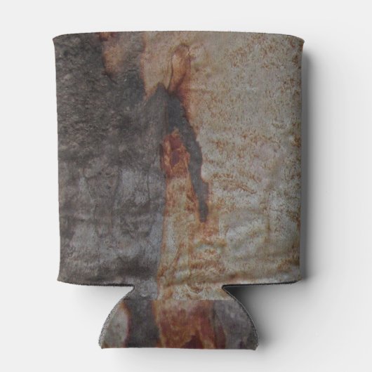 Rustic Earth Tone Tree Bark Foto buitenshuis Natuu Blikjeskoeler (Achterkant)