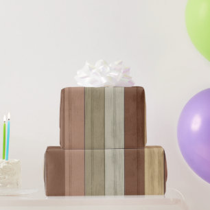 Rustic Earth Tone Wood Cadeaupapier