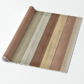 Rustic Earth Tone Wood Cadeaupapier (Uitgerold)