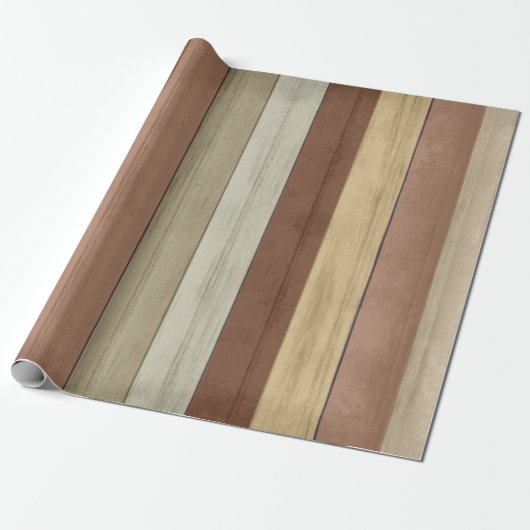 Rustic Earth Tone Wood Cadeaupapier (Uitgerold)