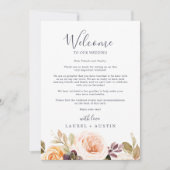 Rustic Earth Wedding Welcome Letter & Itinerary (Voorkant)