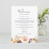 Rustic Earth Wedding Welcome Letter & Itinerary (Staand voorkant)