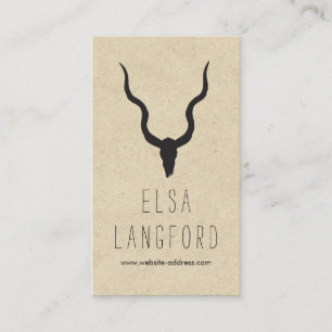 Rustic Earthy Bohemian Antlers Craft Visitekaartje