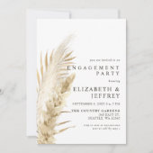 Rustic Earthy Boho Pampas Engagement Party Invitat Kaart (Voorkant)