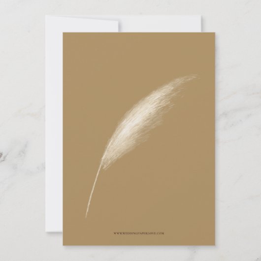 Rustic Earthy Boho Pampas Engagement Party Invitat Kaart (Achterkant)