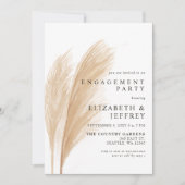 Rustic Earthy Boho Pampas Engagement Party Kaart (Voorkant)