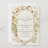 Rustic Earthy Boho Pampas Engagement Party Kaart (Voorkant)