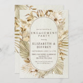 Rustic Earthy Boho Pampas Engagement Party Kaart (Voorkant / Achterkant)