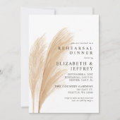 Rustic Earthy Boho Pampas Rehearsal Kaart (Voorkant)