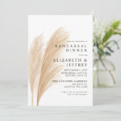 Rustic Earthy Boho Pampas Rehearsal Kaart (Staand voorkant)