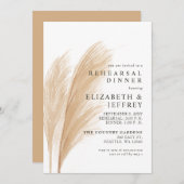 Rustic Earthy Boho Pampas Rehearsal Kaart (Voorkant / Achterkant)