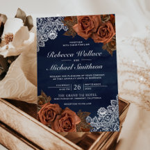 Rustic Earthy Dusty Terracotta Roos Navy Wedding