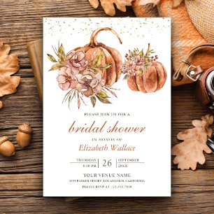 Rustic Earthy Floral Boho Pumpkin Vrijgezellenfees Kaart
