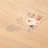 Rustic Earthy Floral Bouquet Islamic Wedding Acryl Uitnodigingen (Laagn)