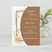 Rustic Earthy Floral Harmony bruids Kaart (Staand voorkant)