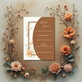 Rustic Earthy Floral Harmony bruids Kaart