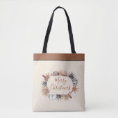 Rustic Earthy Merry Christmas Tote Bag (Voorkant)