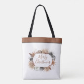 Rustic Earthy Merry Christmas Tote Bag (Achterkant)