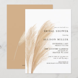 Rustic Earthy Neutral Boho Pampas Vrijgezellenfees Kaart
