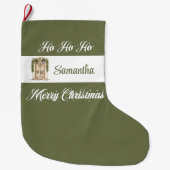 Rustic earthy Scandinavian personalized christmas Grote Kerstsok (Voorkant)