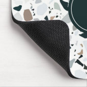 Rustic Earthy Terrazzo Stone Pattern Monogram Muismat (Hoek)