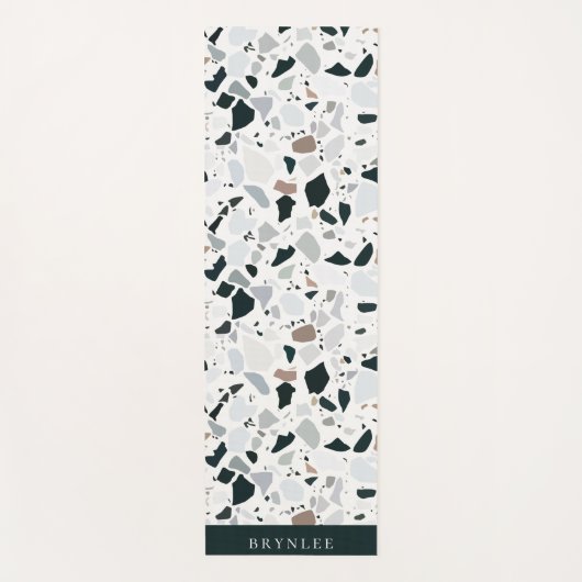 Rustic Earthy Terrazzo Stone Pattern Yogamat (Voorkant)