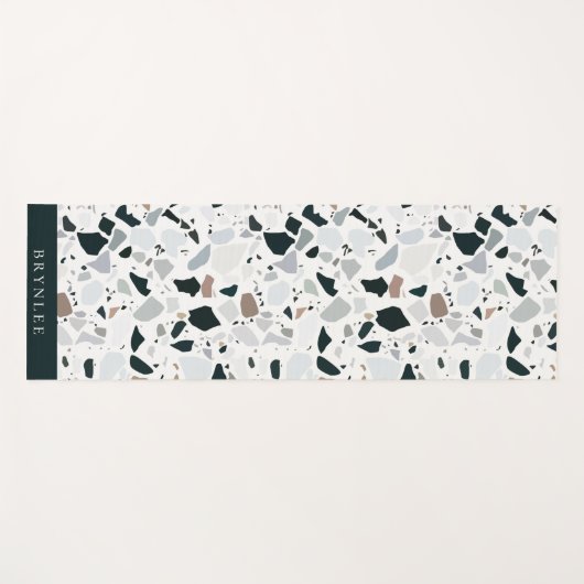 Rustic Earthy Terrazzo Stone Pattern Yogamat (Voorkant (horizontaal))
