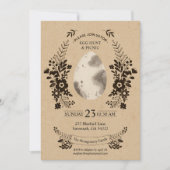 Rustic Easter Black Gingham Egg Hunt Invitation Kaart (Voorkant)