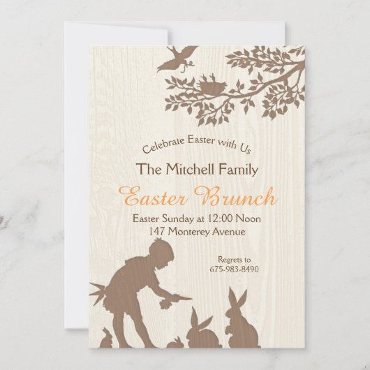 Rustic Easter Brunch Uitnodiging (Voorkant)
