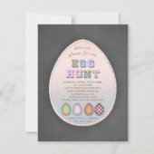 Rustic Easter Hunt Party Chalk Uitnodiging (Voorkant)