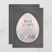 Rustic Easter Hunt Party Chalk Uitnodiging (Voorkant / Achterkant)