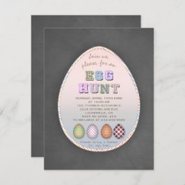 Rustic Easter Hunt Party Chalk Uitnodiging