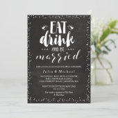 Rustic Eat Drink & Be Married Couple's Shower Kaart (Staand voorkant)