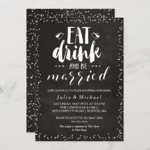 Rustic Eat Drink & Be Married Couple's Shower Kaart