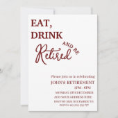 Rustic Eat, Drink en in ruste zijn Funny Retiremen Kaart (Voorkant)